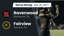 Recap: Ravenwood  vs. Fairview  2017