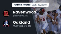 Recap: Ravenwood  vs. Oakland  2018