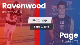 Matchup: Ravenwood High Schoo vs. Page  2018