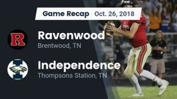 Recap: Ravenwood  vs. Independence  2018