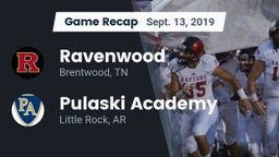 Recap: Ravenwood  vs. Pulaski Academy 2019