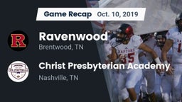Recap: Ravenwood  vs. Christ Presbyterian Academy 2019