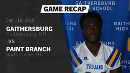 Recap: Gaithersburg  vs. Paint Branch  2016