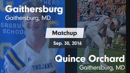 Matchup: Gaithersburg vs. Quince Orchard  2016