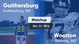 Matchup: Gaithersburg vs. Wootton  2016