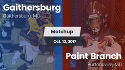 Matchup: Gaithersburg vs. Paint Branch  2017