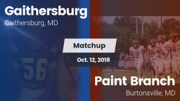 Matchup: Gaithersburg vs. Paint Branch  2018