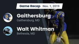 Recap: Gaithersburg  vs. Walt Whitman  2019