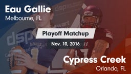 Matchup: Eau Gallie vs. Cypress Creek  2016