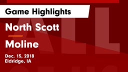North Scott  vs Moline  Game Highlights - Dec. 15, 2018