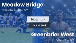 Matchup: Meadow Bridge vs. Greenbrier West  2019