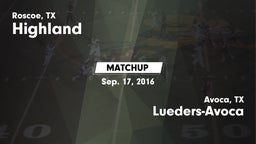 Matchup: Highland vs. Lueders-Avoca  2016