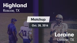 Matchup: Highland vs. Loraine  2016