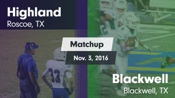 Matchup: Highland vs. Blackwell  2016