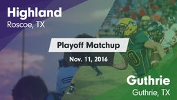 Matchup: Highland vs. Guthrie  2016