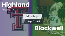 Matchup: Highland vs. Blackwell  2018