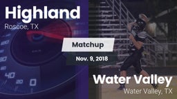 Matchup: Highland vs. Water Valley  2018