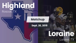 Matchup: Highland vs. Loraine  2019