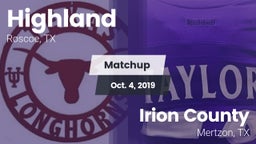 Matchup: Highland vs. Irion County  2019