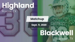 Matchup: Highland vs. Blackwell  2020