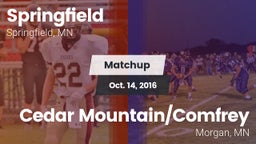 Matchup: Springfield vs. Cedar Mountain/Comfrey 2016