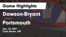 Dawson-Bryant  vs Portsmouth  Game Highlights - Jan. 12, 2021