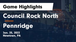 Council Rock North  vs Pennridge  Game Highlights - Jan. 25, 2022