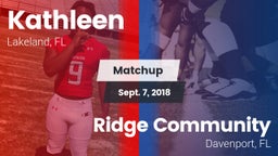 Matchup: Kathleen vs. Ridge Community  2018