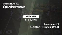 Matchup: Quakertown vs. Central Bucks West  2016