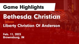 Bethesda Christian  vs Liberty Christian Of Anderson Game Highlights - Feb. 11, 2023