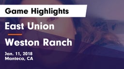 East Union  vs Weston Ranch Game Highlights - Jan. 11, 2018