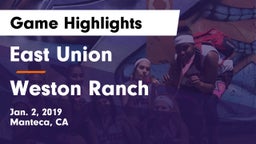 East Union  vs Weston Ranch  Game Highlights - Jan. 2, 2019