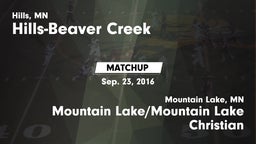 Matchup: Hills-Beaver Creek vs. Mountain Lake/Mountain Lake Christian  2016