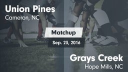 Matchup: Union Pines vs. Grays Creek  2016