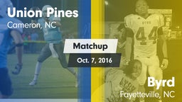 Matchup: Union Pines vs. Byrd  2016