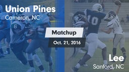 Matchup: Union Pines vs. Lee  2016