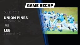 Recap: Union Pines  vs. Lee  2016