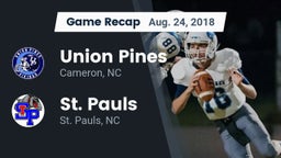 Recap: Union Pines  vs. St. Pauls  2018