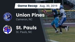 Recap: Union Pines  vs. St. Pauls  2019