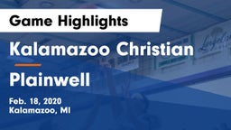 Kalamazoo Christian  vs Plainwell  Game Highlights - Feb. 18, 2020