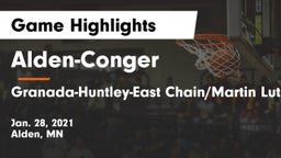 Alden-Conger  vs Granada-Huntley-East Chain/Martin Luther/Truman Game Highlights - Jan. 28, 2021