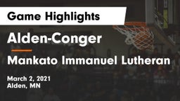 Alden-Conger  vs Mankato Immanuel Lutheran Game Highlights - March 2, 2021