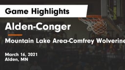 Alden-Conger  vs Mountain Lake Area-Comfrey Wolverines Game Highlights - March 16, 2021
