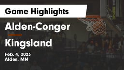 Alden-Conger  vs Kingsland  Game Highlights - Feb. 4, 2023