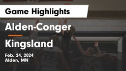 Alden-Conger  vs Kingsland  Game Highlights - Feb. 24, 2024