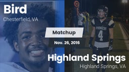 Matchup: Bird vs. Highland Springs  2016