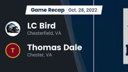 Recap: LC Bird  vs. Thomas Dale  2022