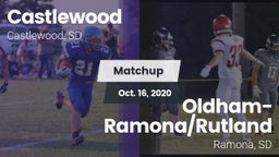 Matchup: Castlewood vs. Oldham-Ramona/Rutland  2020
