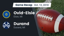 Recap: Ovid-Elsie  vs. Durand  2018