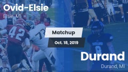 Matchup: Ovid-Elsie vs. Durand  2019